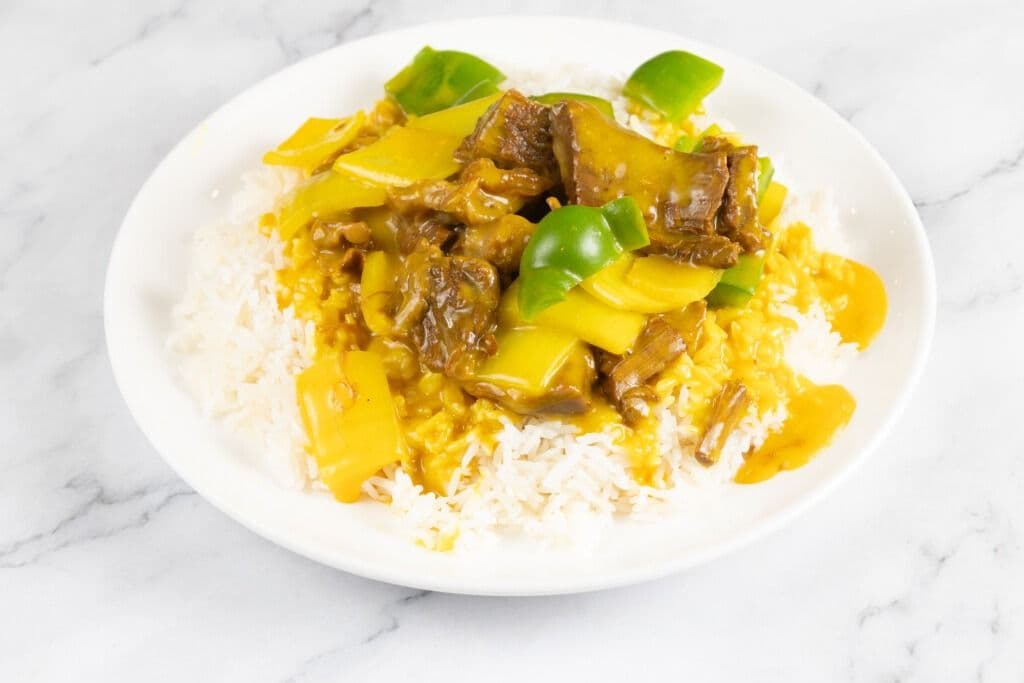 Curry Beef Brisket on Rice