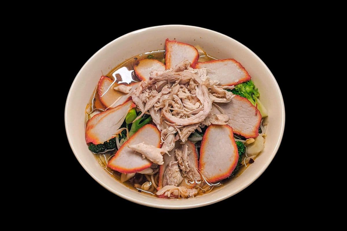 7. BBQ Pork and Chicken Vegetable Noodle Soup