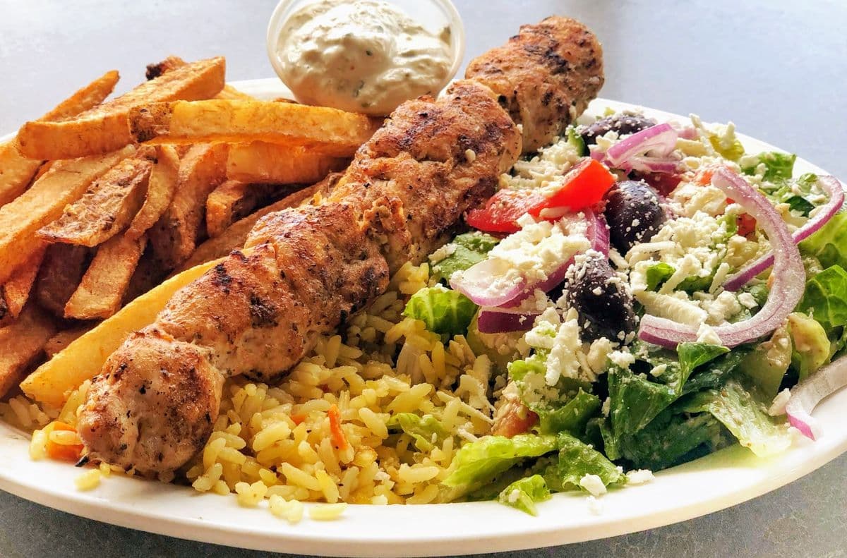 Chicken Souvlaki Dinner