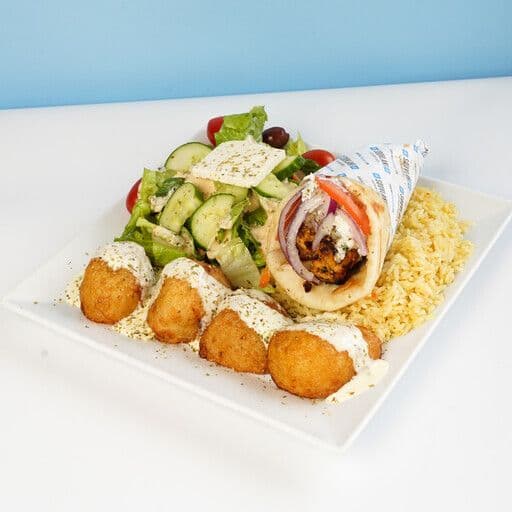Assiette souvlaki porc 1 pita / Pork Souvlaki Plate 1 Pita