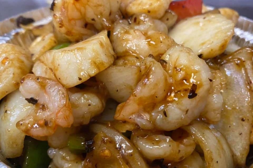 24A. Scallops and Prawns with Black Bean Sauce