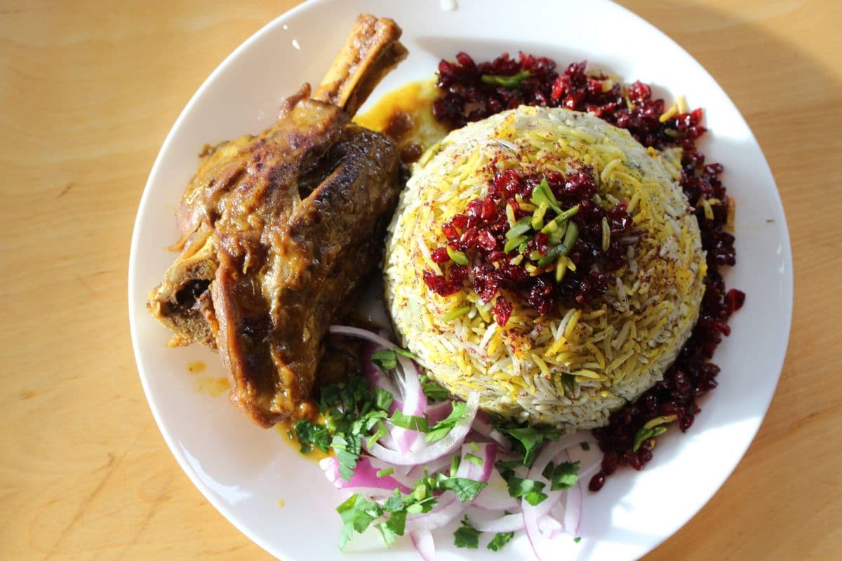 Lamb Shank and Baghali polo