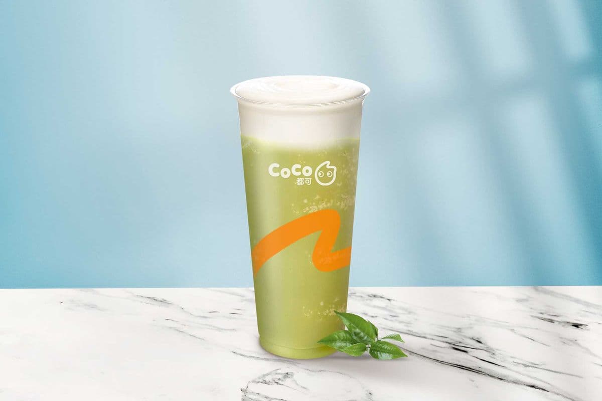Slush au matcha avec mousse crème / Matcha Slush Salted Cream