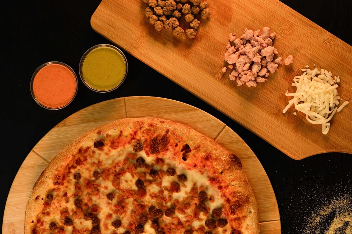 American Double Cheese Burger Pizza