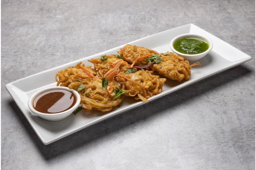 Vegan Onion Fritters Fried