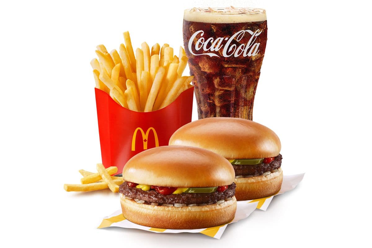 2 Hamburger Extra Value Meal [640-1080 Cals]