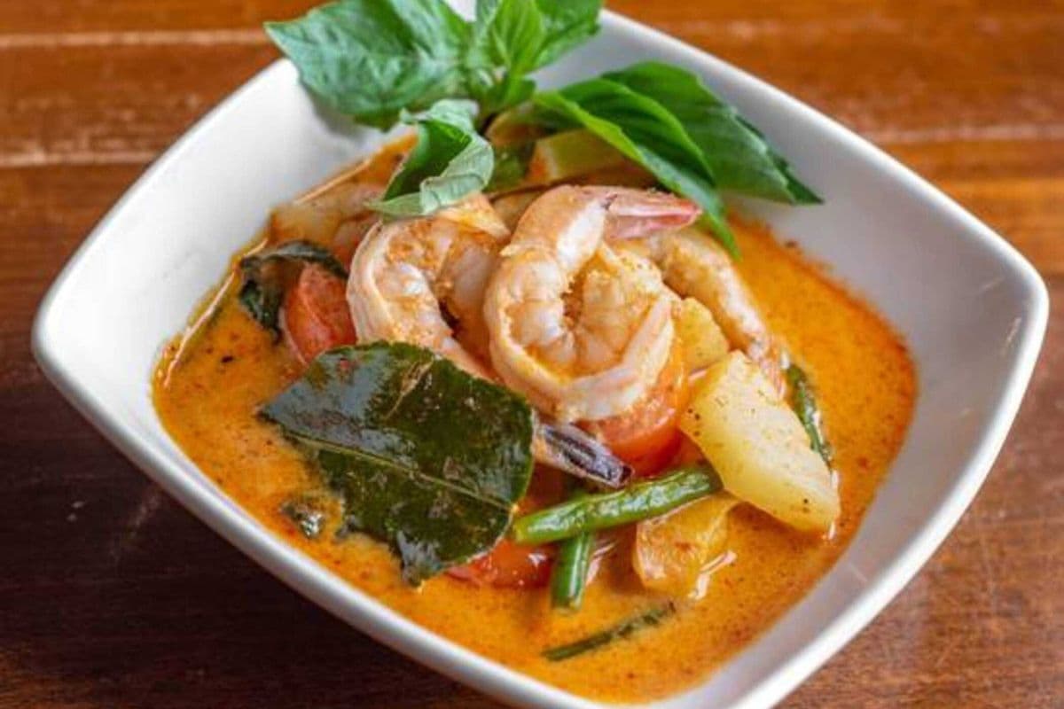 51. Pineapple Curry Prawns