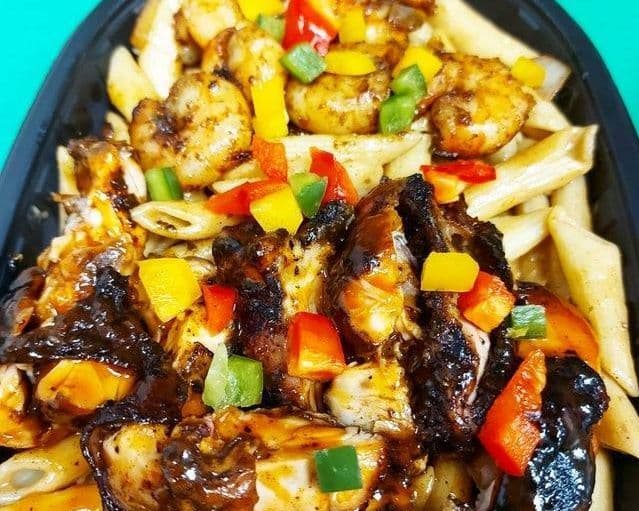 Jerk Shrimp and Chicken Pasta