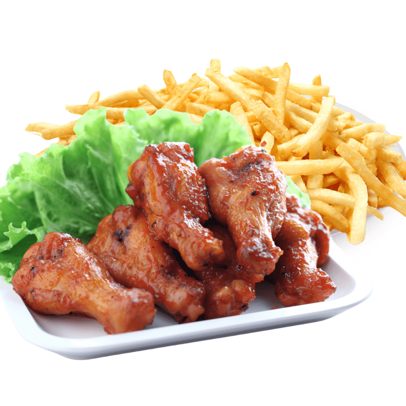 Ailes de poulet avec frites 18mcx / Chicken Wings with Fries 18pcs