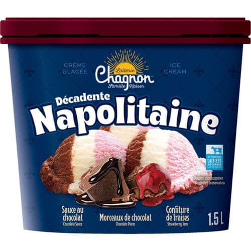 Chagnon Créme Glacée Neopolitan 1.5L/ Chagnon Neopolitan Ice Cream 1.5 L