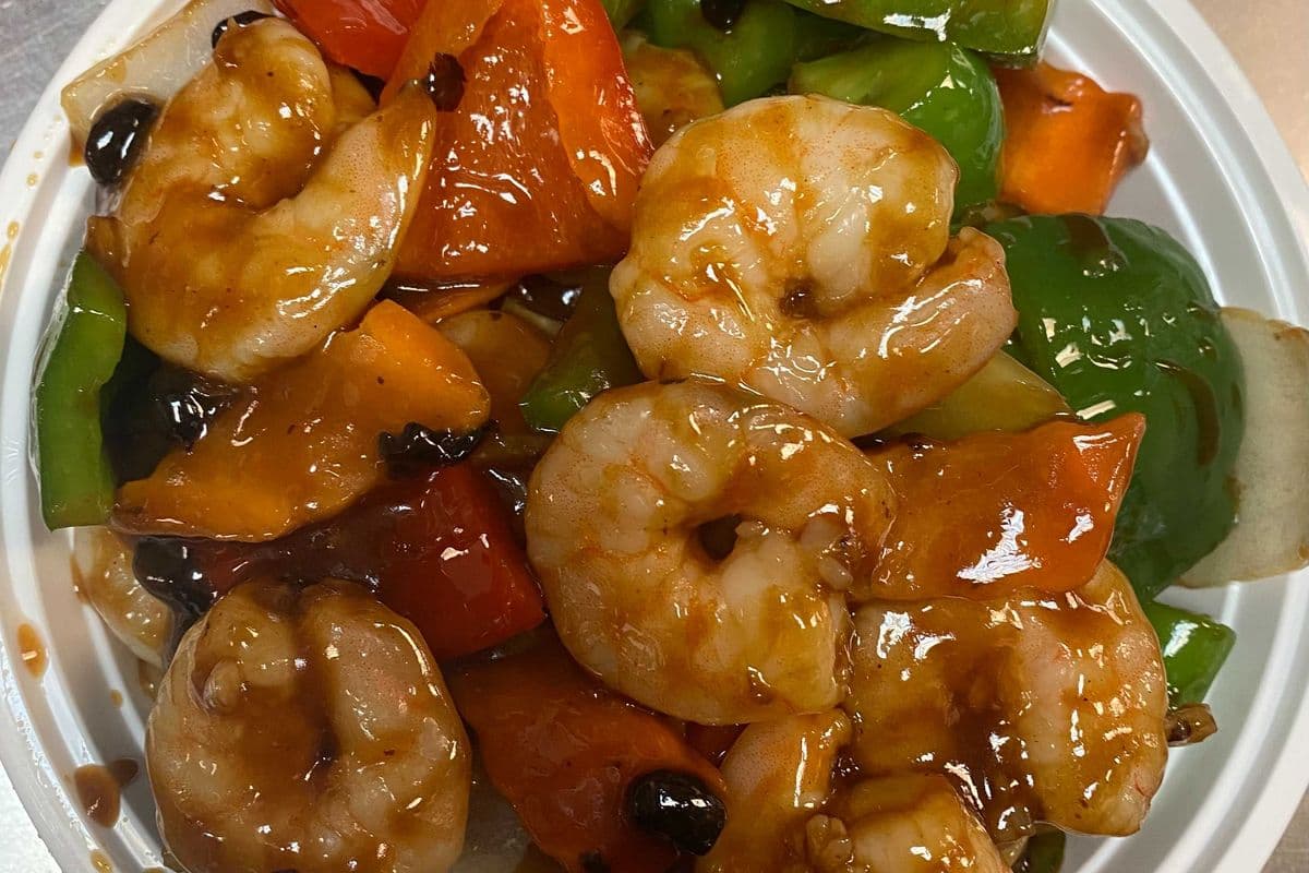 Shrimp Black Bean Sauce with Green Peppers