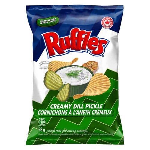 Ruffles Cornichons a L' Aneth Crémeux 180g/ Ruffles Creamy Dill Pickle 180g