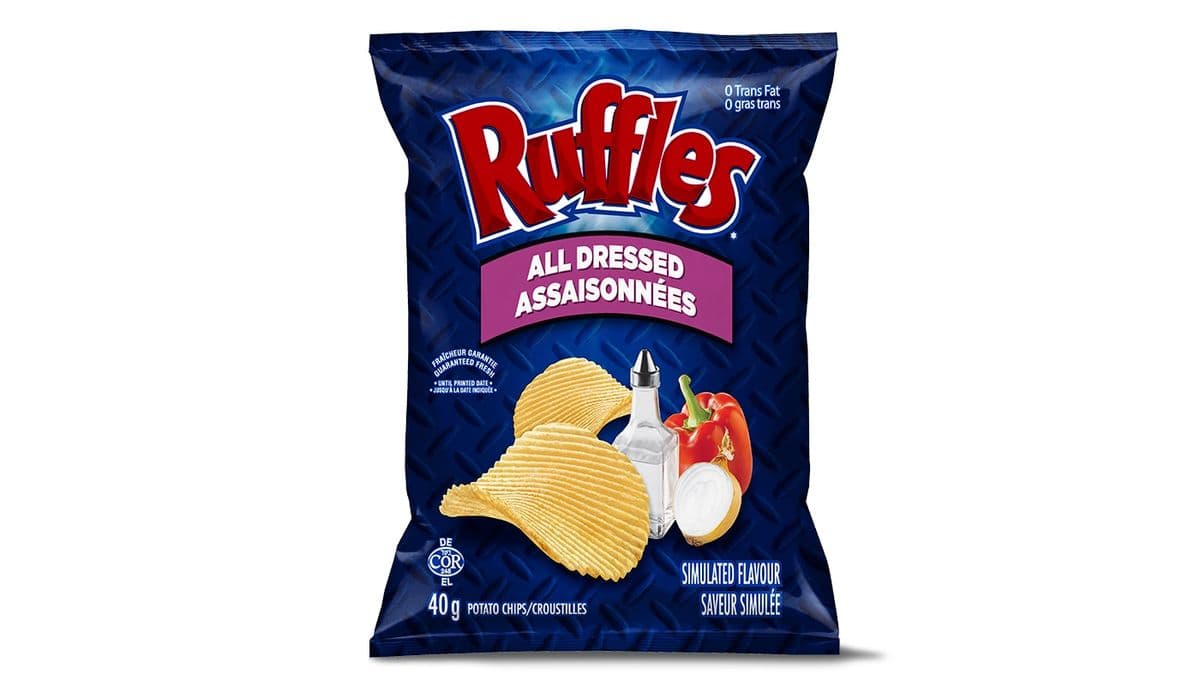 RUFFLES® All Dressed Flavour Potato Chips  (Side)