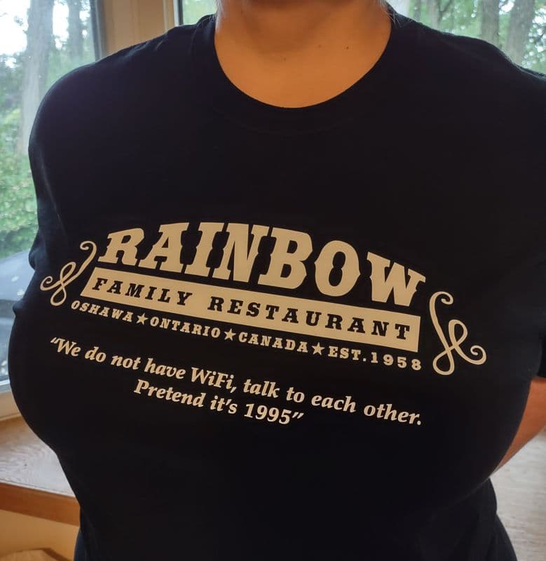 Authentic Rainbow Family Restaurant t-shirt (0 Cal)