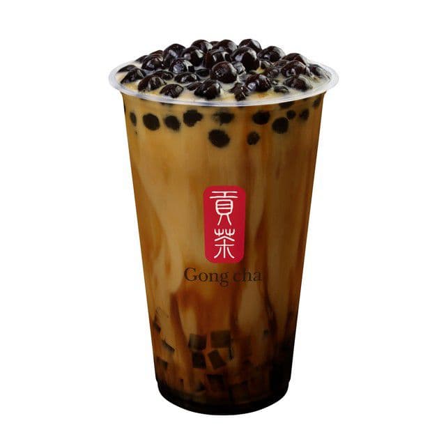 Brown Sugar Oolong Milk Tea with 2J 2J THÉ OOLONG AU LAIT AU SUCRE BRUN