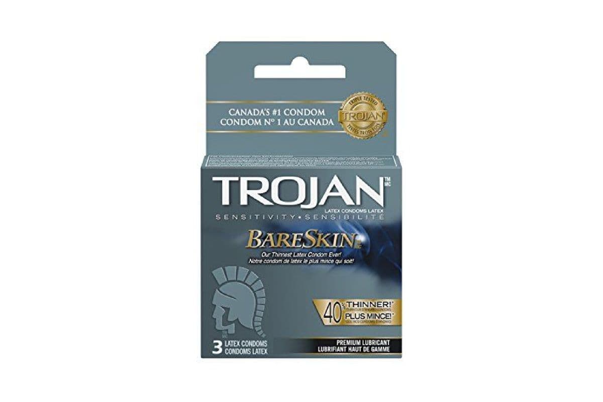 Trojan Bareskin Lubricated Latex Condoms (3 pk)