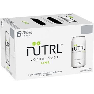 Nutrl Vodka Soda Lime, 6 x 355 ml