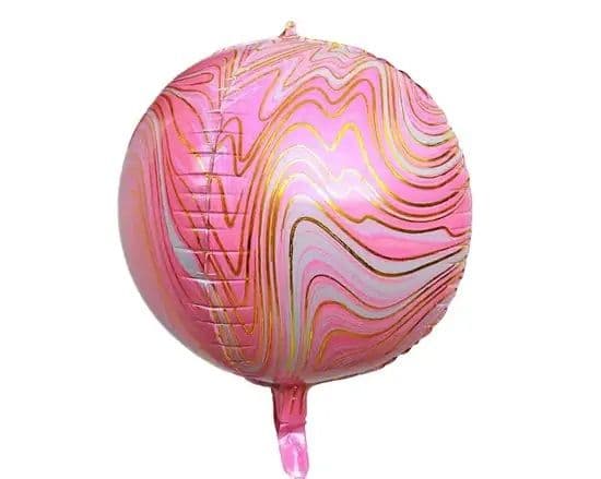 13" 4D Marble Orbz (Ball Shape) - Pink Marble