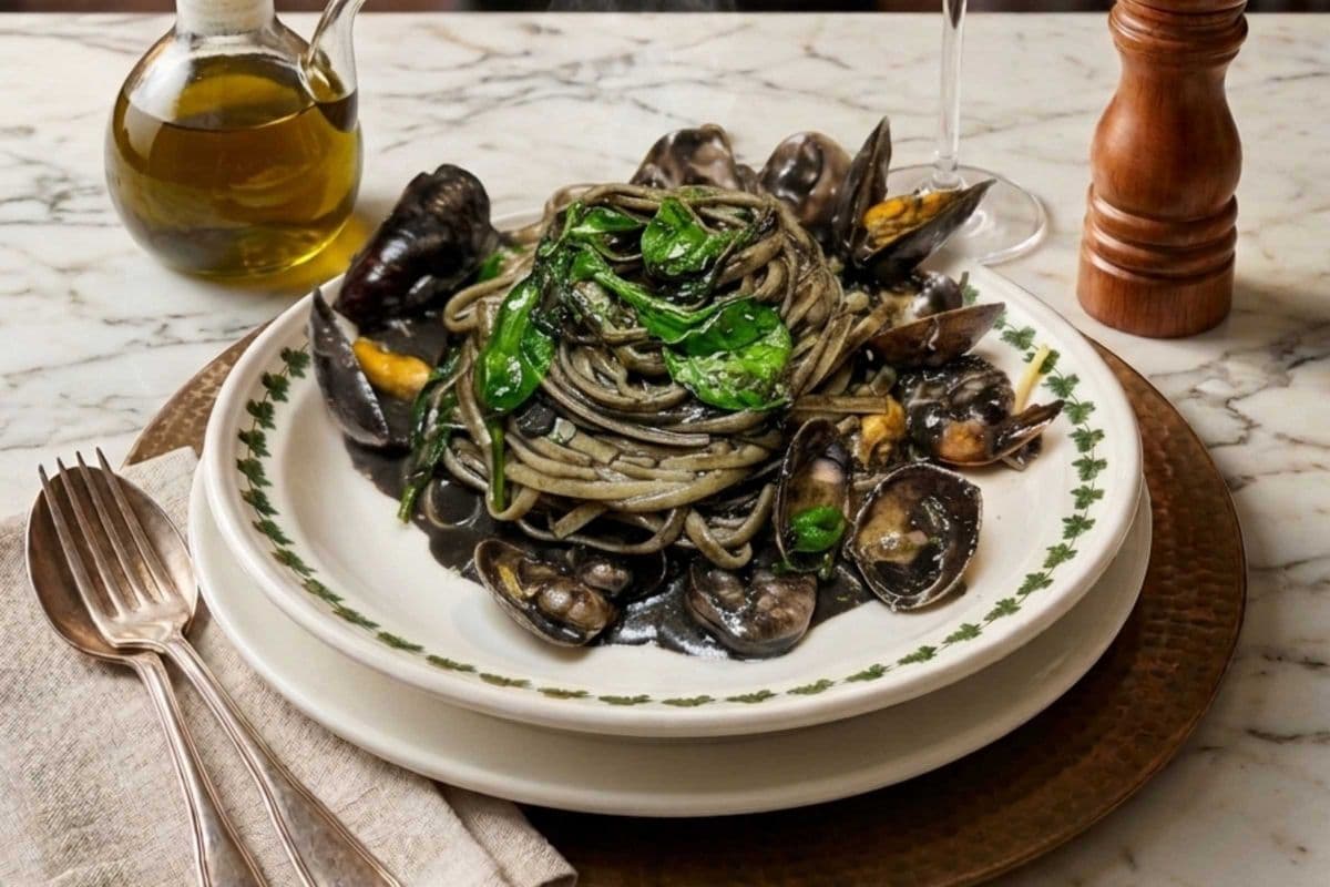Linguine Squid Ink Cream