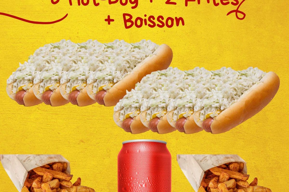 8 Hot-Dogs + 2 Frites + Boisson