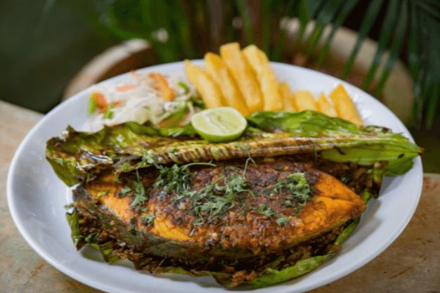 King Fish Cooked in Banana Leaf