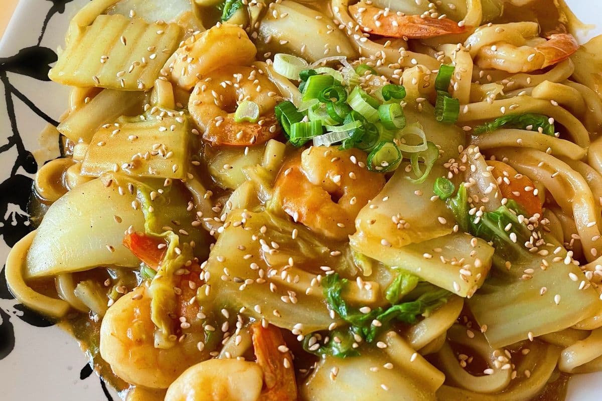 Shrimp Curry Mixed Udon (No Soup)
