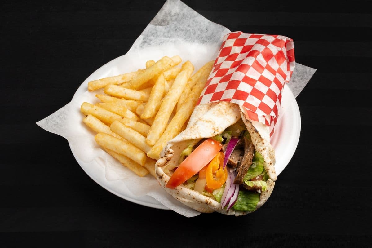 Large Beef Donair with Pop and Fries