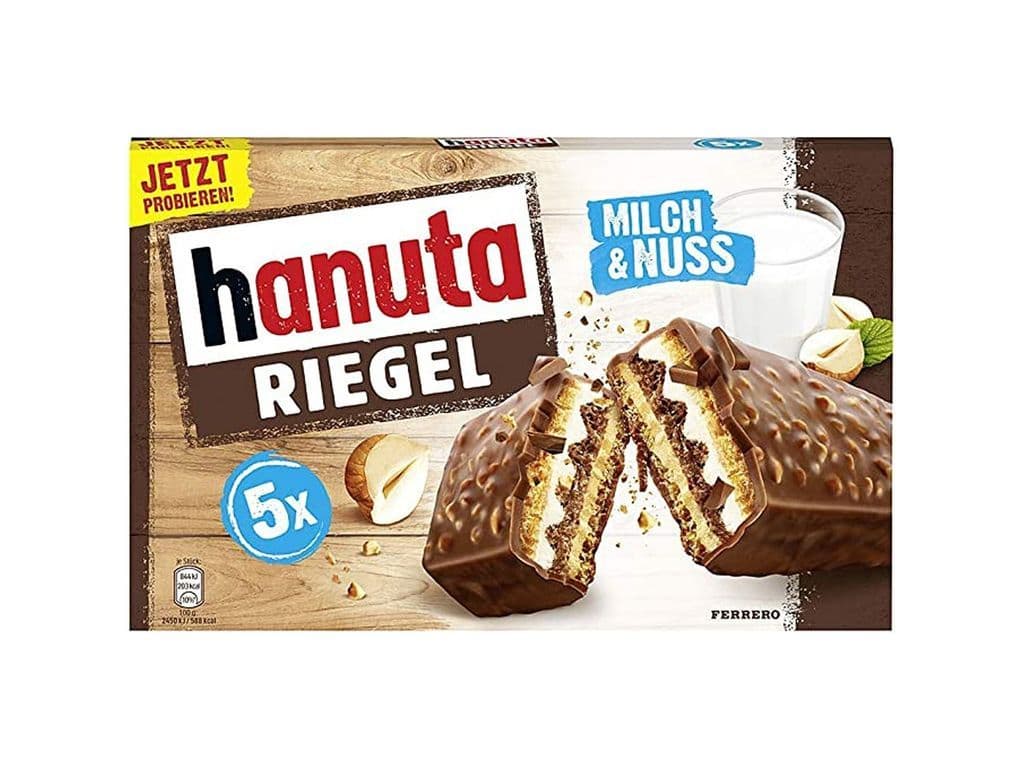 Ferrero Hanuta Riegel 5 Pack Hazelnut Chocolate Cream Wafer Biscuits