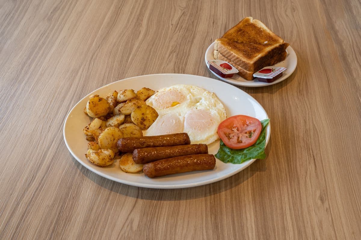 Three Large Eggs with Meat