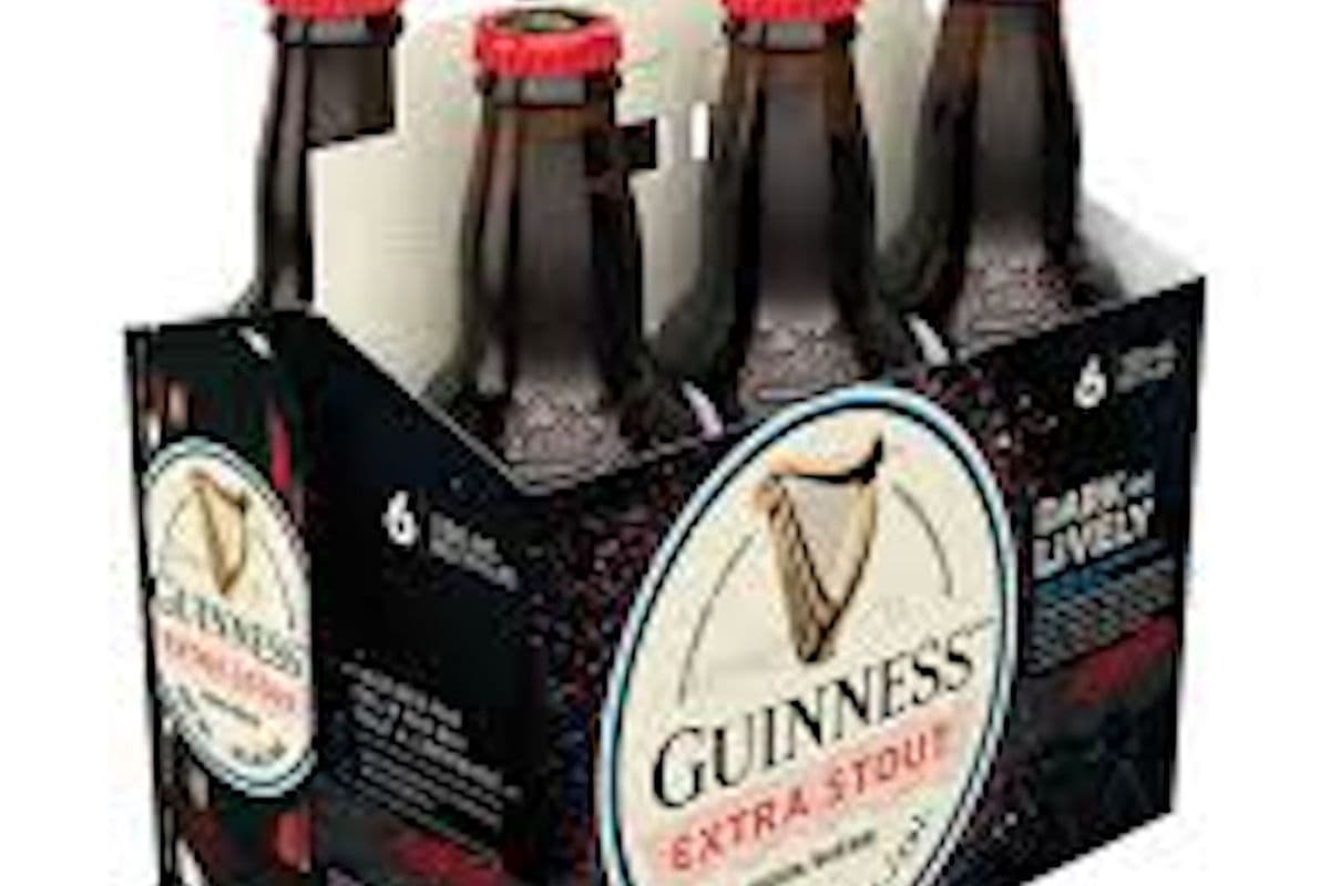 Guinness Extra Stout Beer, Dark and Lively (6 x 330 ml)