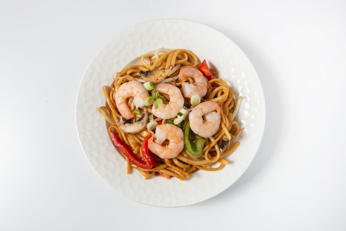Spaghetti chinois au crevette