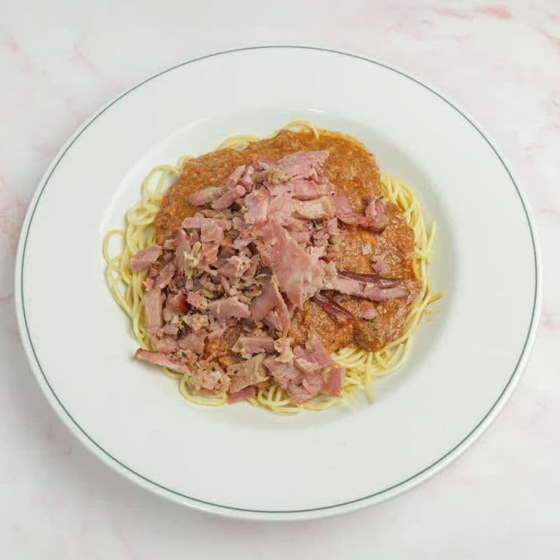 Spaghettis bolo à la viande fumée
