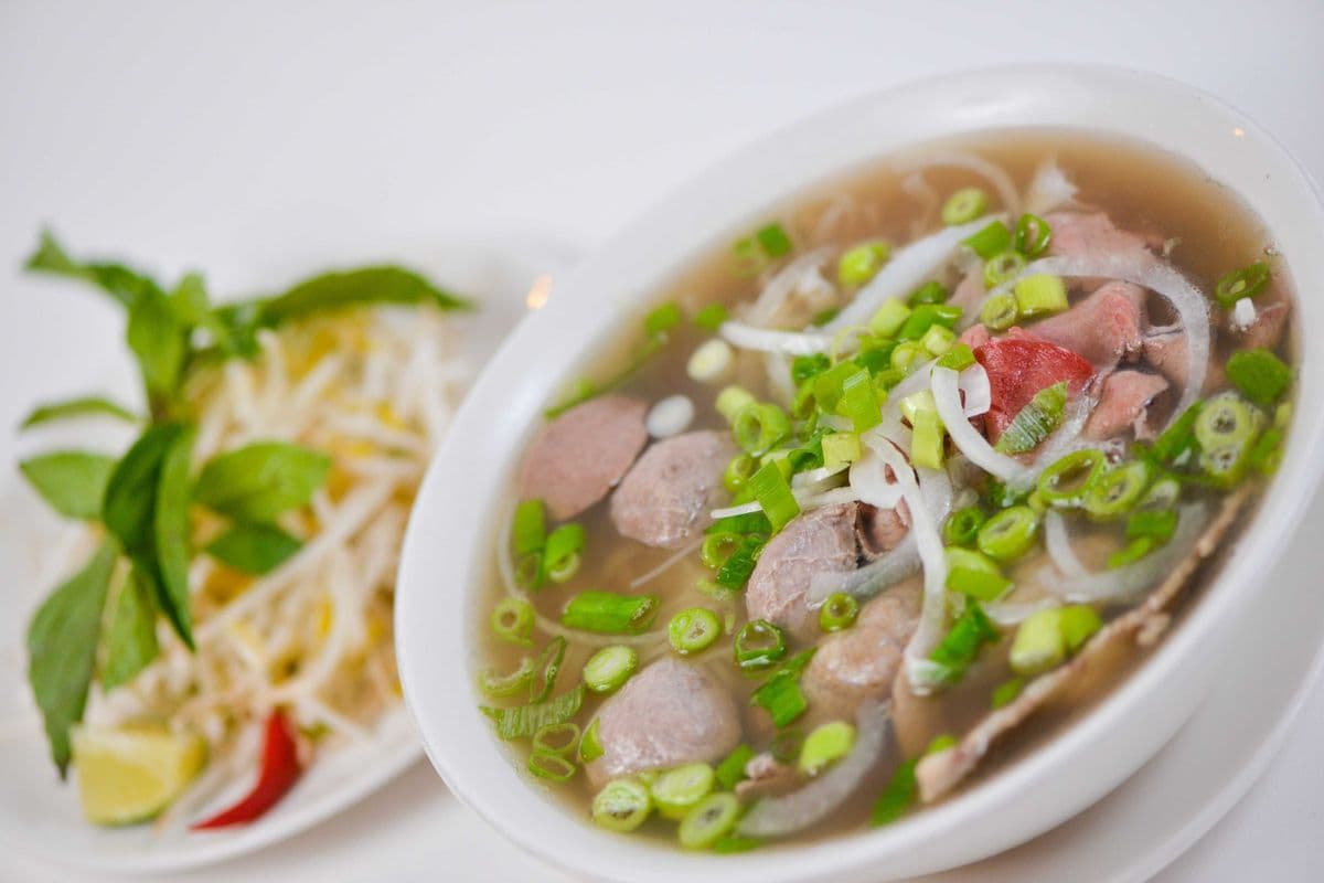 21. Rare Cooked Beef and Beef Ball Noodle Soup - Pho Tai Bo Vien