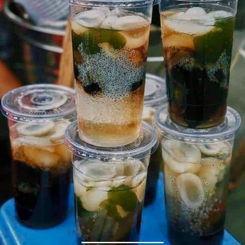 Saigon Grass Jelly Longan Coconut with ginger brown sugar