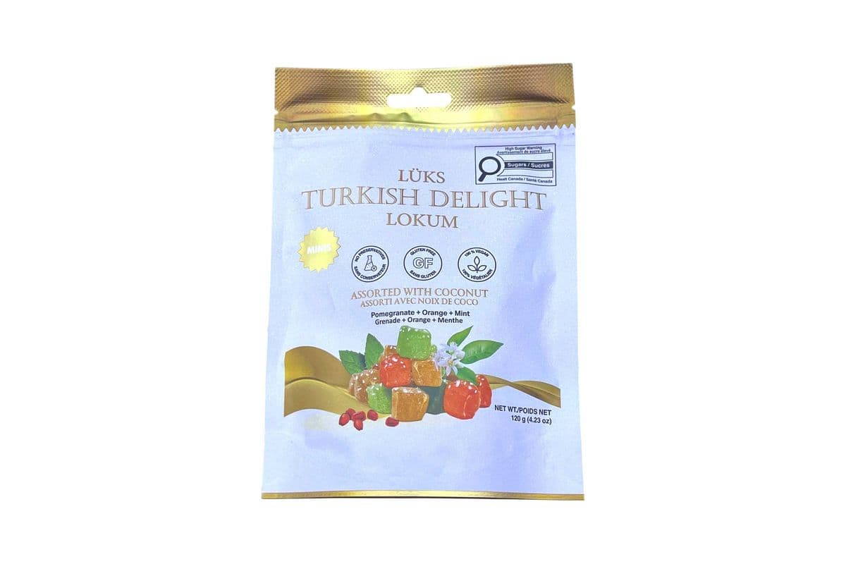 Turkish Delight Lokum Assorted with Coconut Flavour Candy (120g) (160 Cal)
