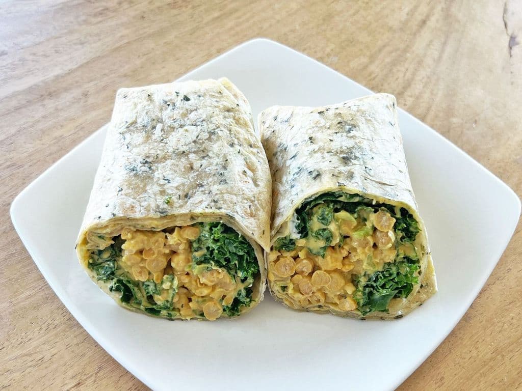 Curried Chickpeas & Kale Wrap