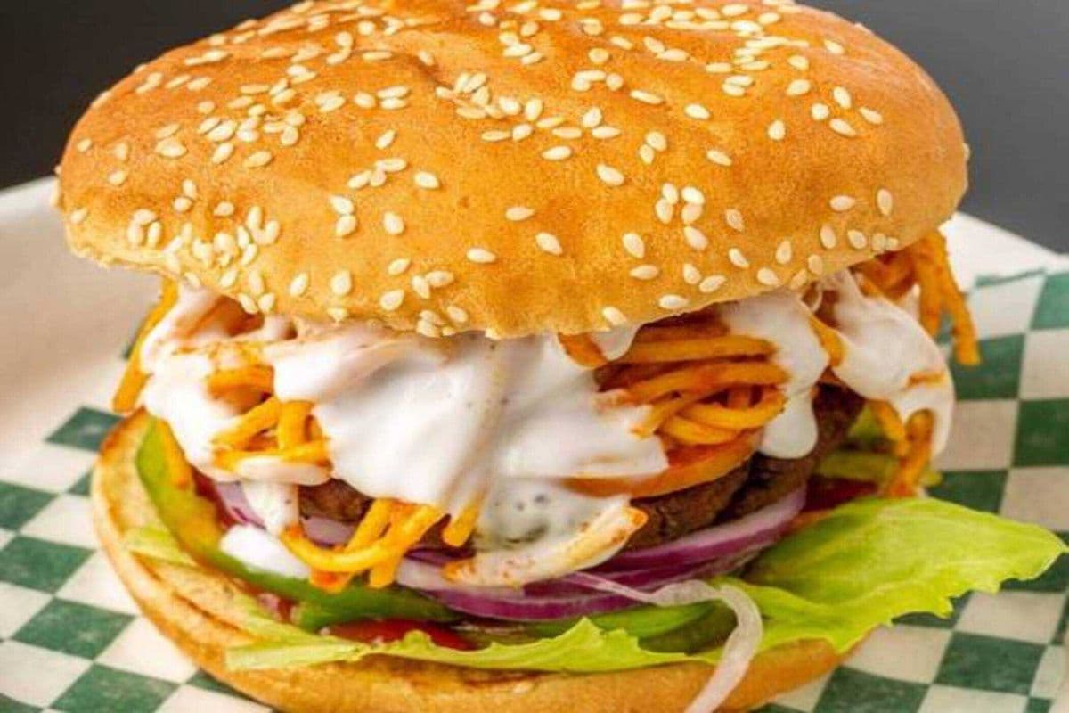 Veg. Hakka Noodle Burger