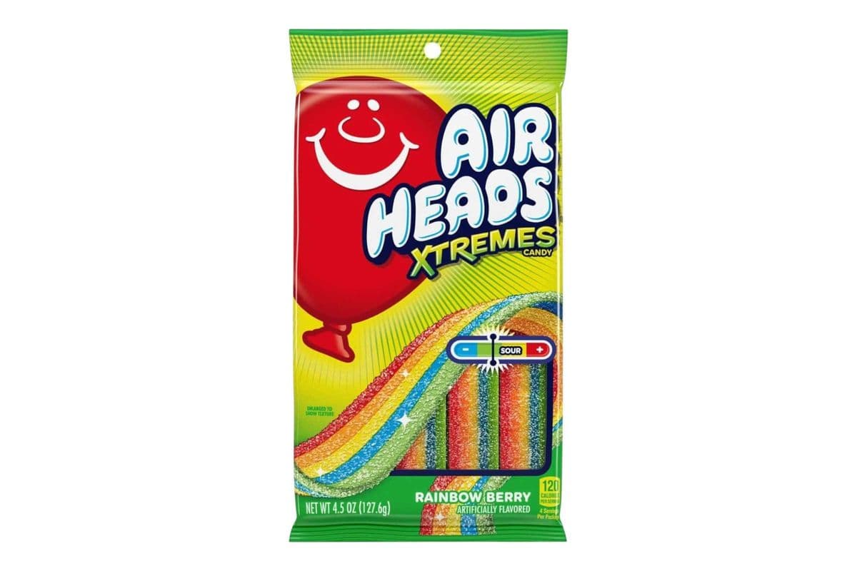 Air Heads Xtremes Sour Rainbow berry belts (128gm) (120 Cal)