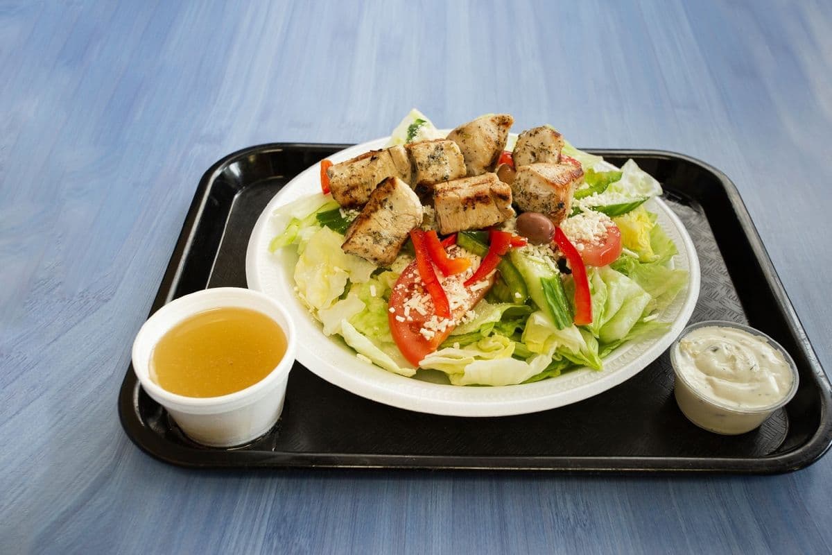 Chicken Souvlaki Greek Salad