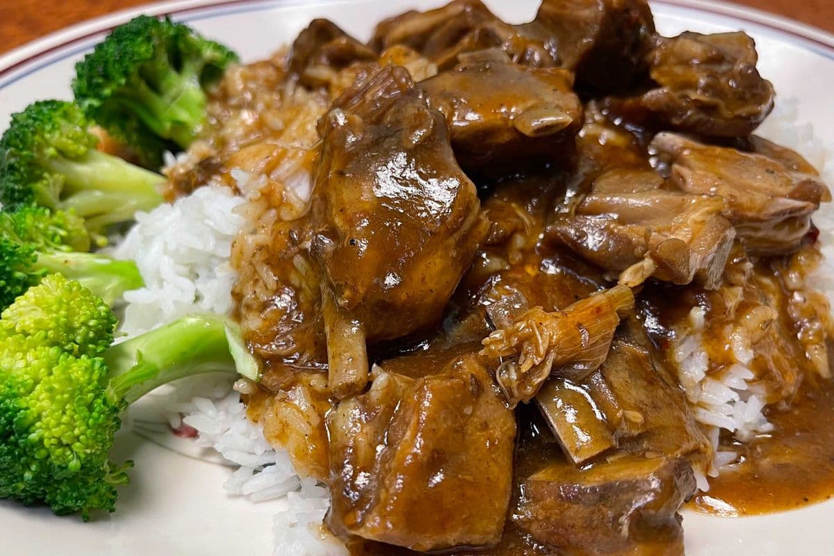 Braised Lamb Brisket on Rice