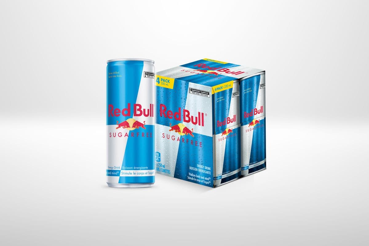 Red Bull Energy Drink Sugar Free 250 ml (4 Pack)