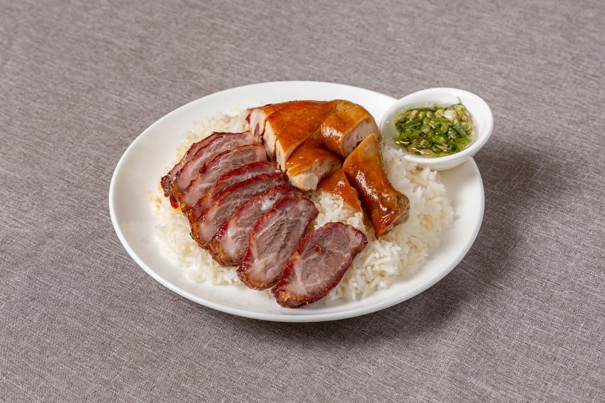Rice with BBQ pork & Soya Chicken Leg
