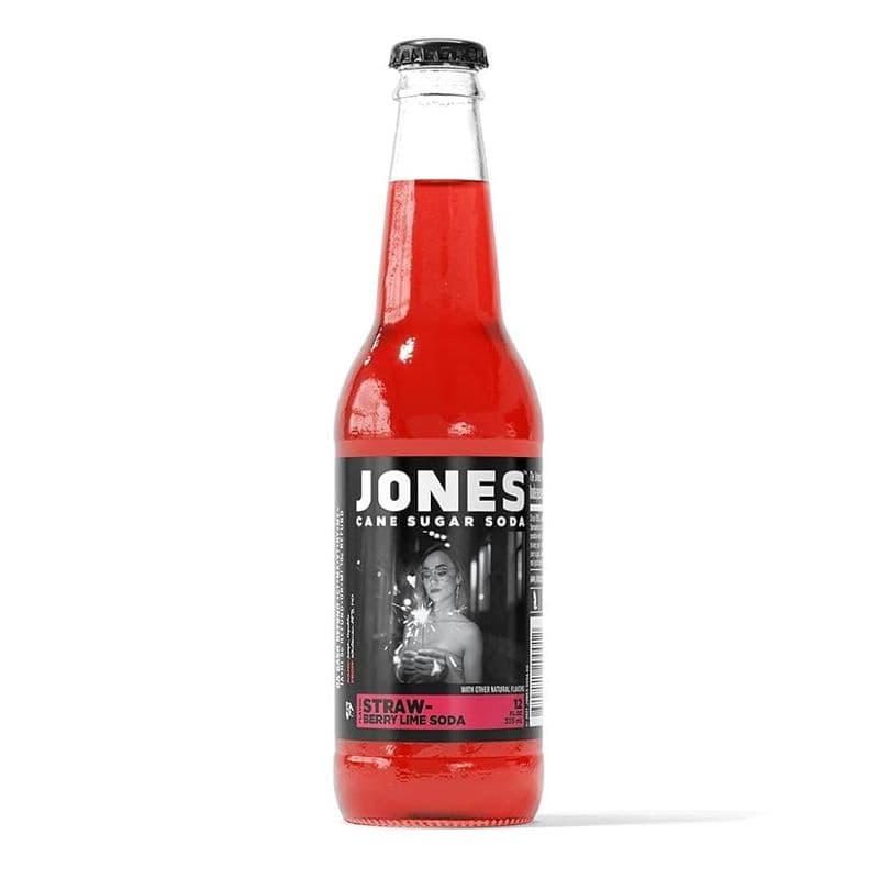 Jones Canne a Sucre Soda Fraise -Limette 355ml/ Jones Cane Sugar Soda Strawberry Lime 355ml