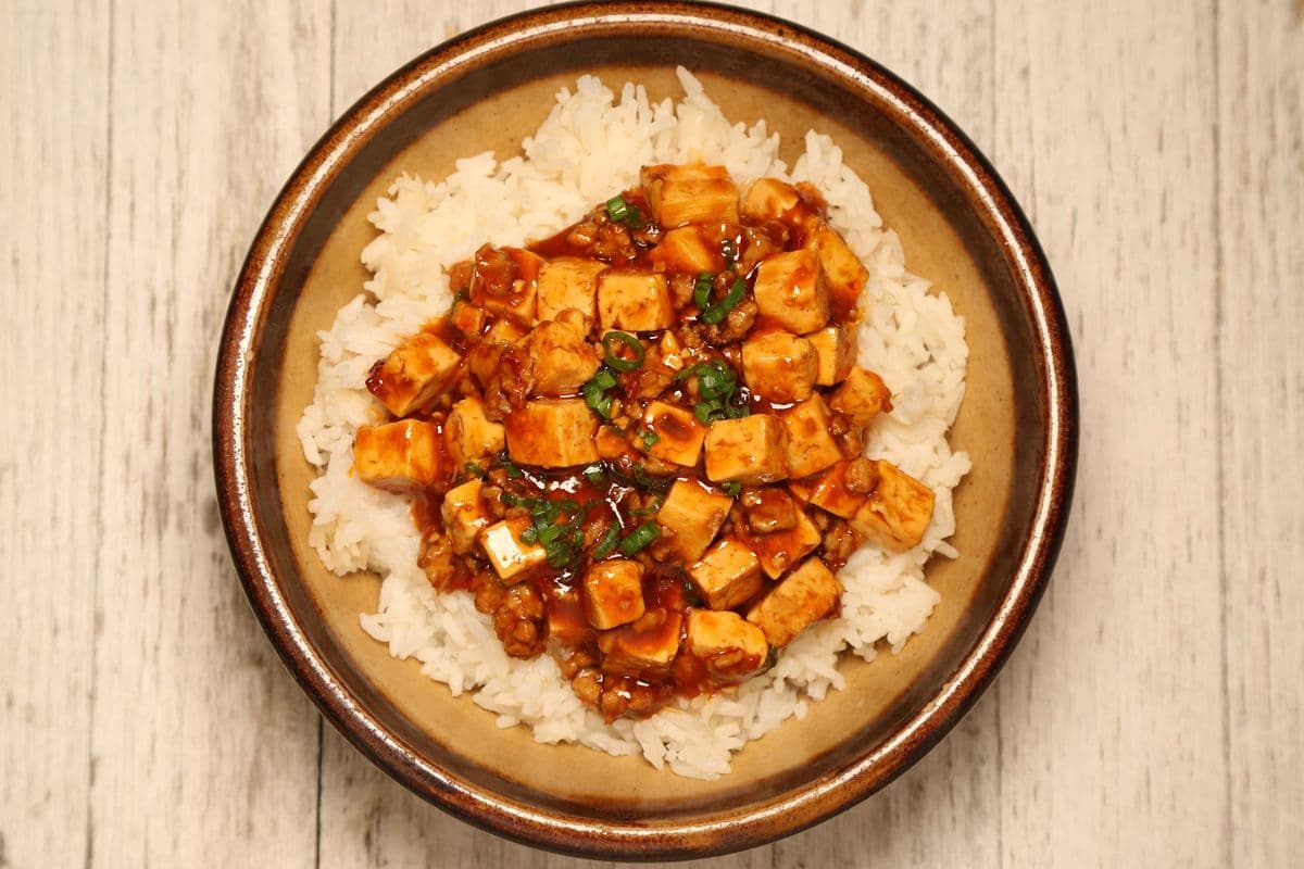 Mapo Tofu Over Rice Bowl