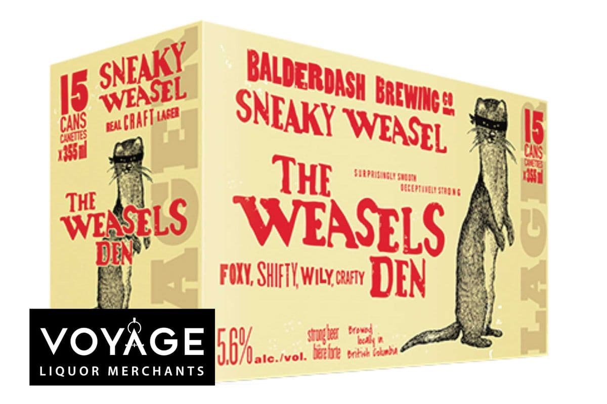 Balderdash Brewing Sneaky Weasel Lager (15 x 355 ml)