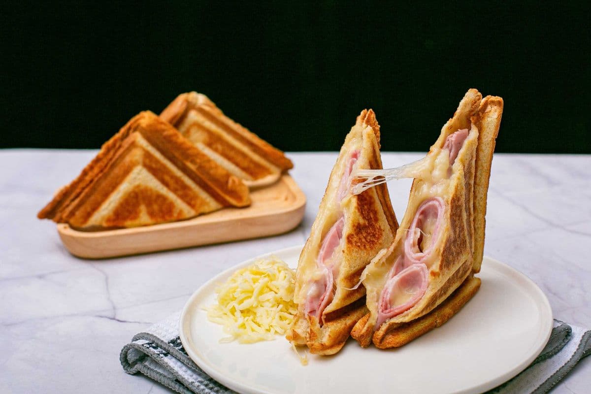 Hot Pressed Ham and Cheese Sandwiches