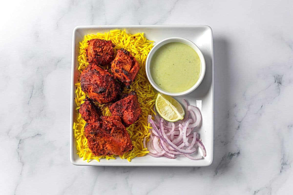 Chicken Tandoori Kabob With Rice