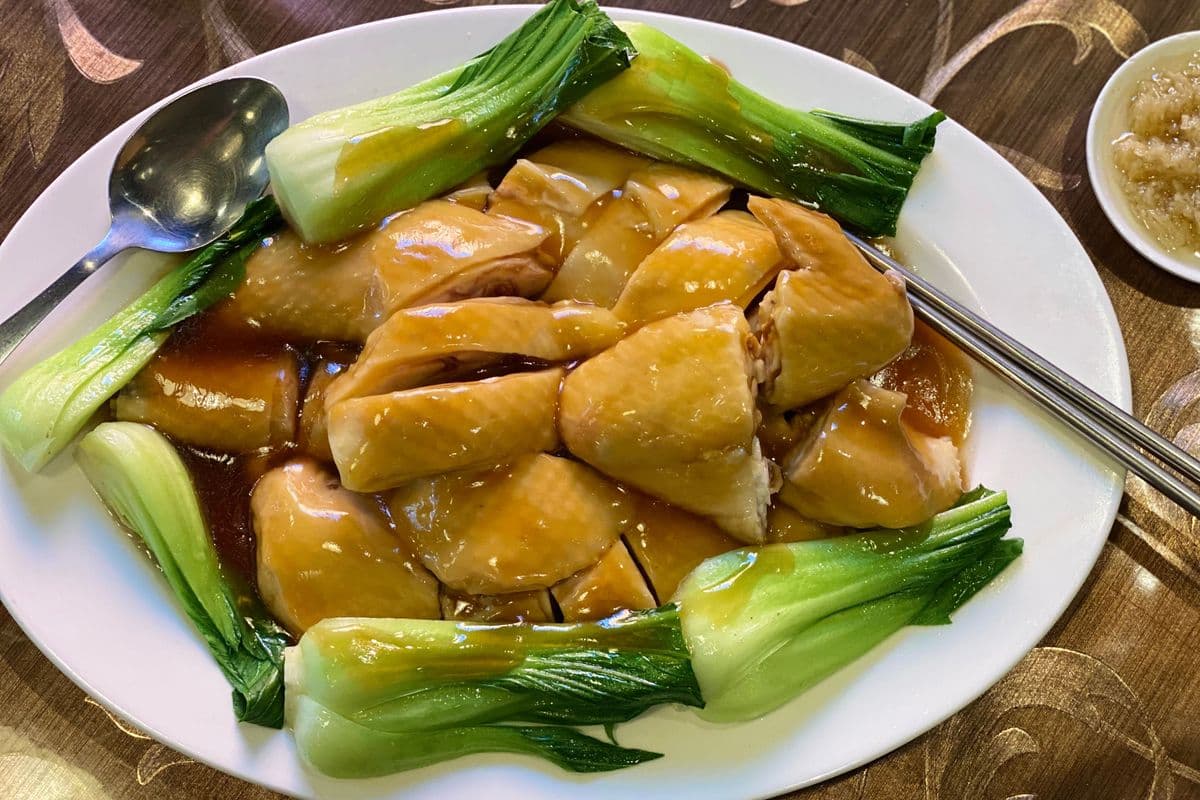 54. Steamed Chicken with Vegetables 上汤菜胆鸡