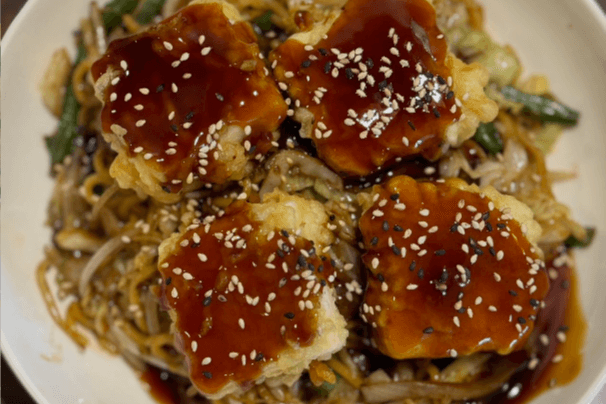 61. Tofu Teriyaki with Yakisoba