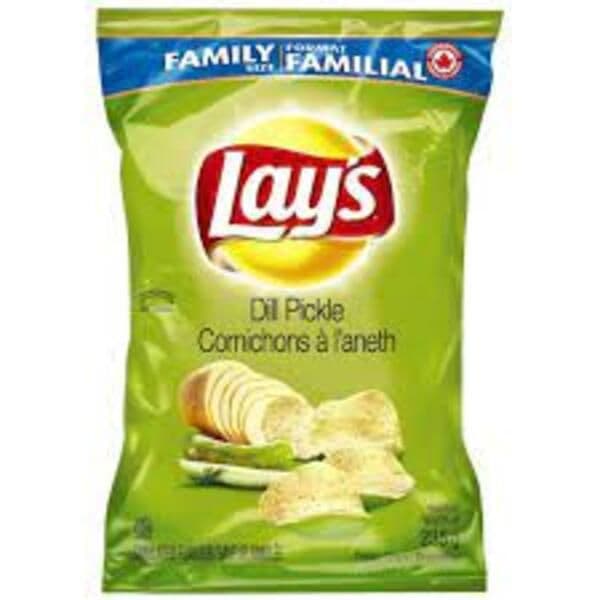 Lay's Croustilles Cornichons a L'aneth 220g/ Lay's Dill Pickle Potato Chips 220g